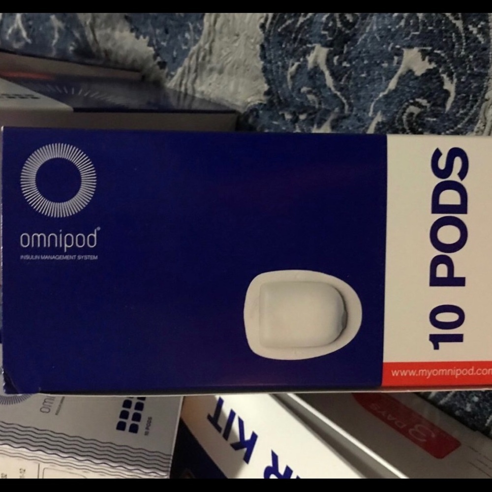 Omnipod’s pods 10 per box / 4 boxes total